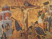 Henri Bellechose Christ on the Cross with the Martyrdom (mk05) oil on canvas